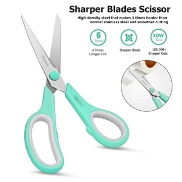 iBayam 8" Ultra Sharp Scissors 3-Pack for Crafting & Sewing