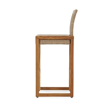 Stylish Elon Outdoor Barstools - Wicker & Acacia Wood