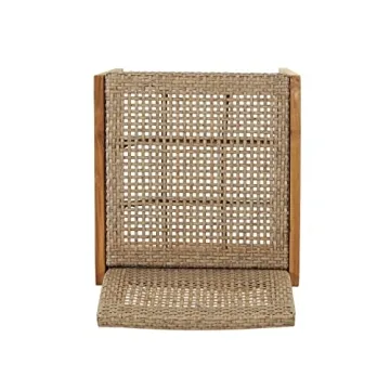 Stylish Elon Outdoor Barstools - Wicker & Acacia Wood
