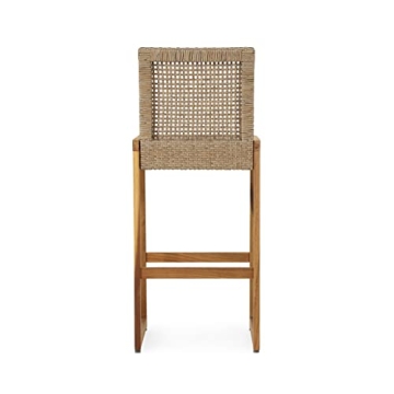 Stylish Elon Outdoor Barstools - Wicker & Acacia Wood