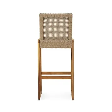 Stylish Elon Outdoor Barstools - Wicker & Acacia Wood