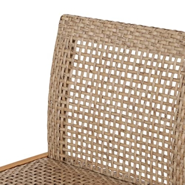 Stylish Elon Outdoor Barstools - Wicker & Acacia Wood
