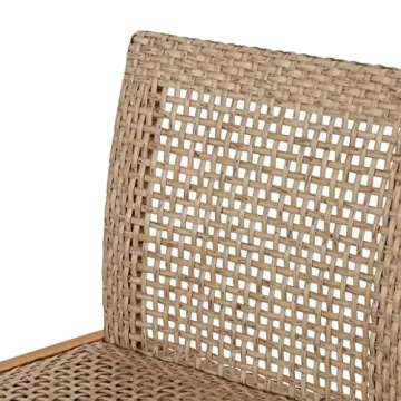Stylish Elon Outdoor Barstools - Wicker & Acacia Wood