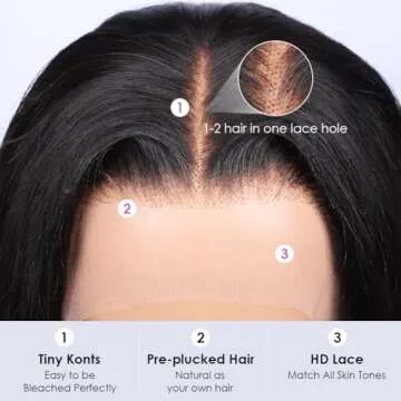 Iris Queen 28 Inch 220 Density Straight HD Lace Front Wigs Human Hair Pre Plucked 12A 13x4 Transparent Lace Frontal Human Hair Wig Natural Black Color for Women