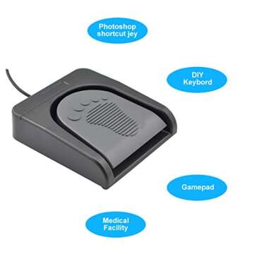 iKKEGOL Upgraded USB Single Foot Pedal Switch Control One Key Footswitch Program Customized Computer...