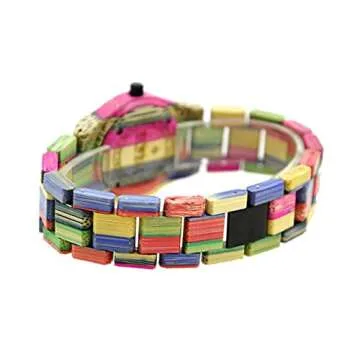 BEWELL Women's Bamboo Watch - Unique & Hypoallergenic