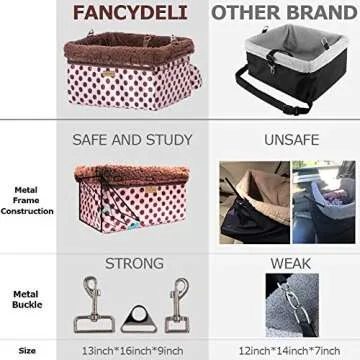 FANCYDELI Dog Car Booster Seat with Safety Leash & Blanket
