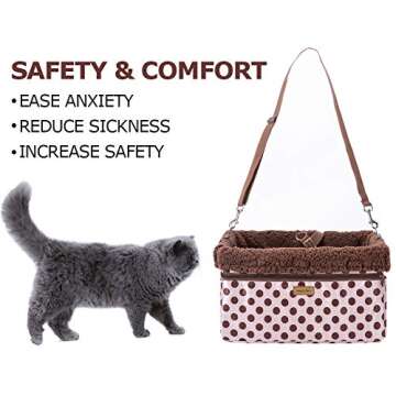FANCYDELI Dog Car Booster Seat with Safety Leash & Blanket