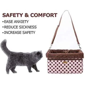FANCYDELI Dog Car Booster Seat with Safety Leash & Blanket