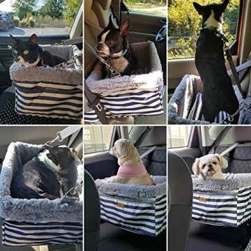 FANCYDELI Dog Car Booster Seat with Safety Leash & Blanket