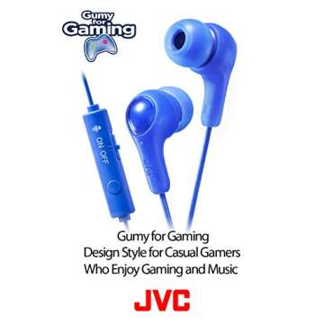 JVC Gumy Gamer, in Ear Earbud Headphones with Mic, Remote, and Mute Switch for Gaming and Chatting, ...