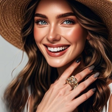 AIKAITUO 14K Gold Open 3D Mesh Leopard Head Ring & Stylish Personalised Ladies Jewellery Holiday Gifts