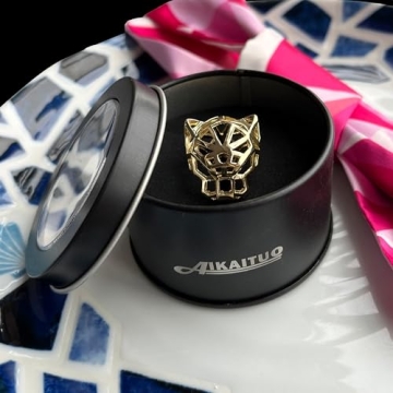 AIKAITUO 14K Gold Open 3D Mesh Leopard Head Ring & Stylish Personalised Ladies Jewellery Holiday Gifts