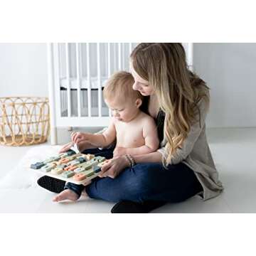 Pearhead Wooden Alphabet Puzzle, Colorful ABC Letters, Interactive Learning Board Educational Montessori Toy, Baby and Toddler Ages 1+ Years