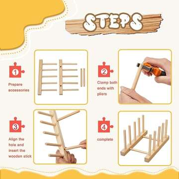 Barydat 2 Pcs Wooden Puzzle Display Stand Jigsaw Holder Rack Puzzle Storage Organizer Shelf for Adults Craft Collection Lovers