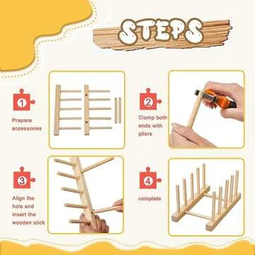 Barydat 2 Pcs Wooden Puzzle Display Stand Jigsaw Holder Rack Puzzle Storage Organizer Shelf for Adults Craft Collection Lovers