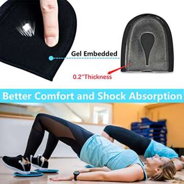 JUMPOW Heel Protectors for Plantar Fasciitis & Achilles Tendonitis Relief – Adjustable Gel Heel Cups for Heel Pain Relief with Soft Cushioning, Heel Cushion Inserts for Men/Women All-Day Comfort