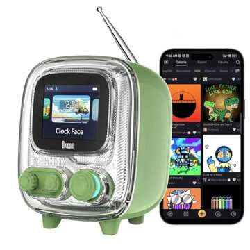 Divoom Tiivoo-2 Pixel Art Mini TV Retro Portable Radio FM with Adjustable Antenna,White Noise Machin...