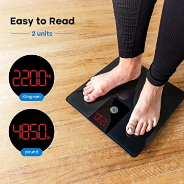Stylish GE Bathroom Scale with 500lb Capacity & Bluetooth