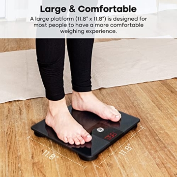 Stylish GE Bathroom Scale with 500lb Capacity & Bluetooth