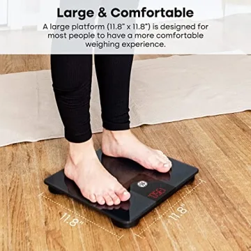 Stylish GE Bathroom Scale with 500lb Capacity & Bluetooth