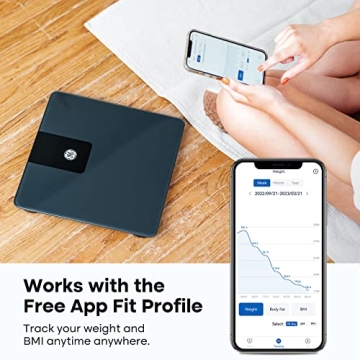 Stylish GE Bathroom Scale with 500lb Capacity & Bluetooth