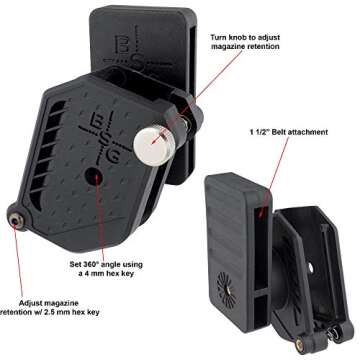 Black Scorpion Gear Competition Magazine Pouch Double Stack, IPSC, USPSA - Black - SGM1