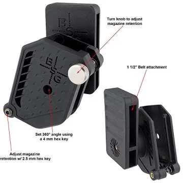 Black Scorpion Gear Competition Magazine Pouch Double Stack, IPSC, USPSA - Black - SGM1