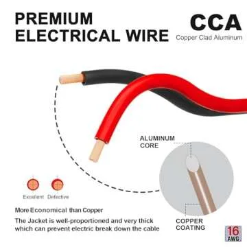 TYUMEN 16 Gauge Wire 100FT, 16/2 AWG Red Black Hookup Electrical Wire LED Strips Extension Cord 12V/24V DC Cable, 16AWG 2 Conductors Flexible Wire for in-Home, Autos, Schools use
