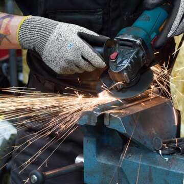 KAYGO Cut Resistant Gloves - Nitrile Micro-Foam Coated, Puncture Proof Safety Gloves for Work, Gardening, and Construction with Enhanced Grip | ANSI Cut Level A3 | KG21NB (Size L, 2 Pairs, Grey)