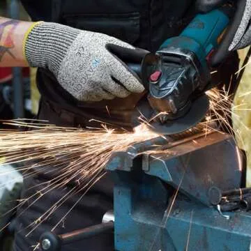 KAYGO Cut Resistant Gloves - Nitrile Micro-Foam Coated, Puncture Proof Safety Gloves for Work, Gardening, and Construction with Enhanced Grip | ANSI Cut Level A3 | KG21NB (Size L, 2 Pairs, Grey)