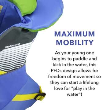 Stohlquist Child PFD Life Jacket, USCG Approved Type III Life Vest for Kids 30-50 lbs, Perfect for Swimming, Boating & Watersports, Pool Float & Life Jacket for Children