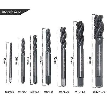 Saipe Nitriding Coated Spiral Tap Set - 7PCS for Precision Crafting