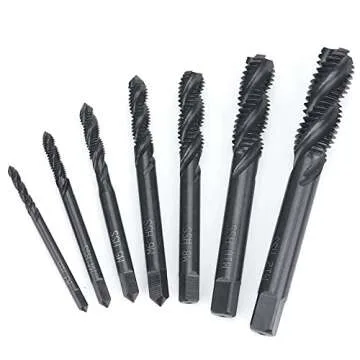 Saipe Nitriding Coated Spiral Tap Set - 7PCS for Precision Crafting