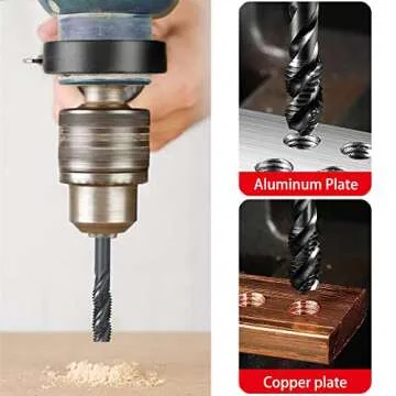 Saipe Nitriding Coated Spiral Tap Set - 7PCS for Precision Crafting