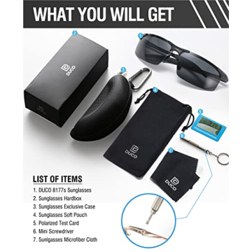 DUCO Men's Sports Polarized Sunglasses 8177s