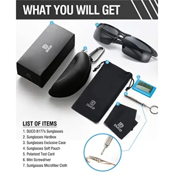 DUCO Men's Sports Polarized Sunglasses 8177s