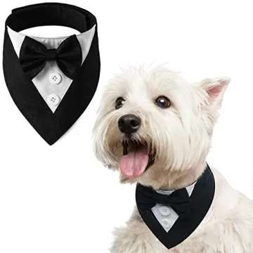 FUAMEY Dog Tuxedo - Adjustable Formal Attire for Small Breeds