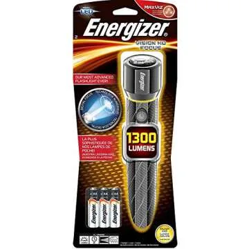 Energizer Vision HD Extra Performance LED Flashlight with Digital Focus, Durable and Bright Flashlight for Hurricane Supplies and Camping Gear, Flash Light with AA Batteries Included, Pack of 1