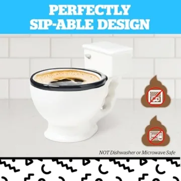 Funny Toilet Bowl Mug - Novelty Ceramic Coffee Cup for Gifts