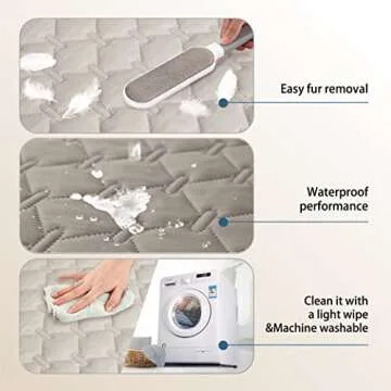 gogobunny 100% Double Sided Waterproof Dog Blanket Soft Pet Bed Cover Reversible Protect Furniture Couch Sofa Car for Puppy Large Dog Cat (Dark Stone/Light Stone, 52x82 Inch (Pack of 1))