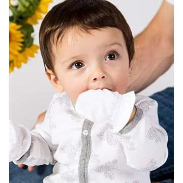 Burts Bees Baby Unisex Baby Mittens, 100% Organic Cotton, One Size 3-Pack Solid Color Infant Scratch...