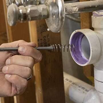 DrainX Drain Auger Pro | Heavy Duty Steel Drum Plumbing Snake with 25-Ft Drain Cleaning Cable | Comes with Work Gloves and Storage Bag