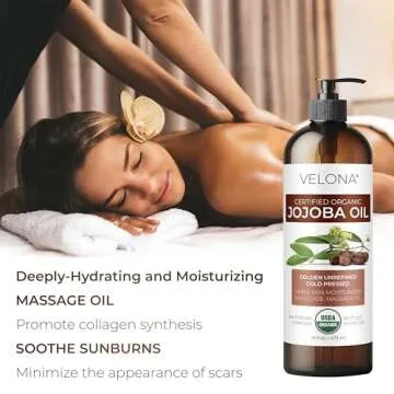 velona Jojoba Oil USDA Certified Organic - 32 Fl Oz (With Pump) | 100% Pure and Natural Carrier Oil| Golden, Unrefined, Cold Pressed, Hexane Free