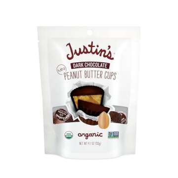 Indulge in JUSTIN'S Organic Mini Dark Chocolate Peanut Butter Cups - 6 Pack of 4.7 Ounce Bags