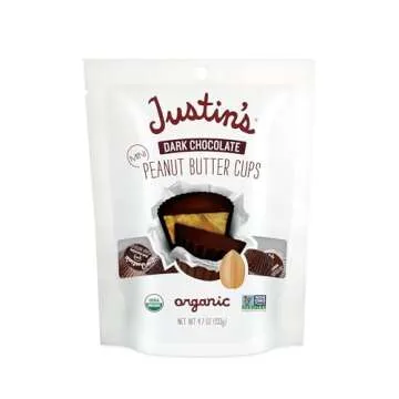 Indulge in JUSTIN'S Organic Mini Dark Chocolate Peanut Butter Cups - 6 Pack of 4.7 Ounce Bags