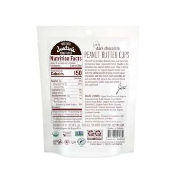 JUSTIN'S Organic Mini Dark Chocolate Peanut Butter Cups 6 Pack