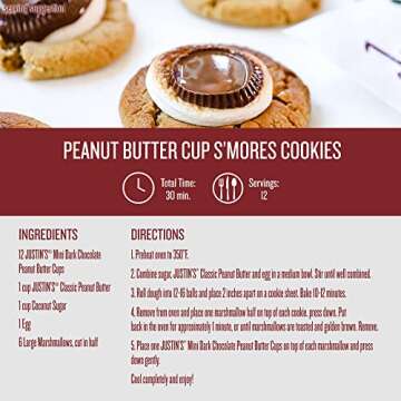 JUSTIN'S Organic Mini Dark Chocolate Peanut Butter Cups 6 Pack