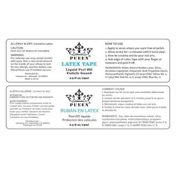 PUEEN Latex Tape Peel Off Cuticle Guard Skin Barrier Protector Nail Art Liquid Tape 15ml Pink - BH000584