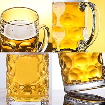 German Glass Beer Mugs Jumbo Mugs 1.2 Liter 40oz
